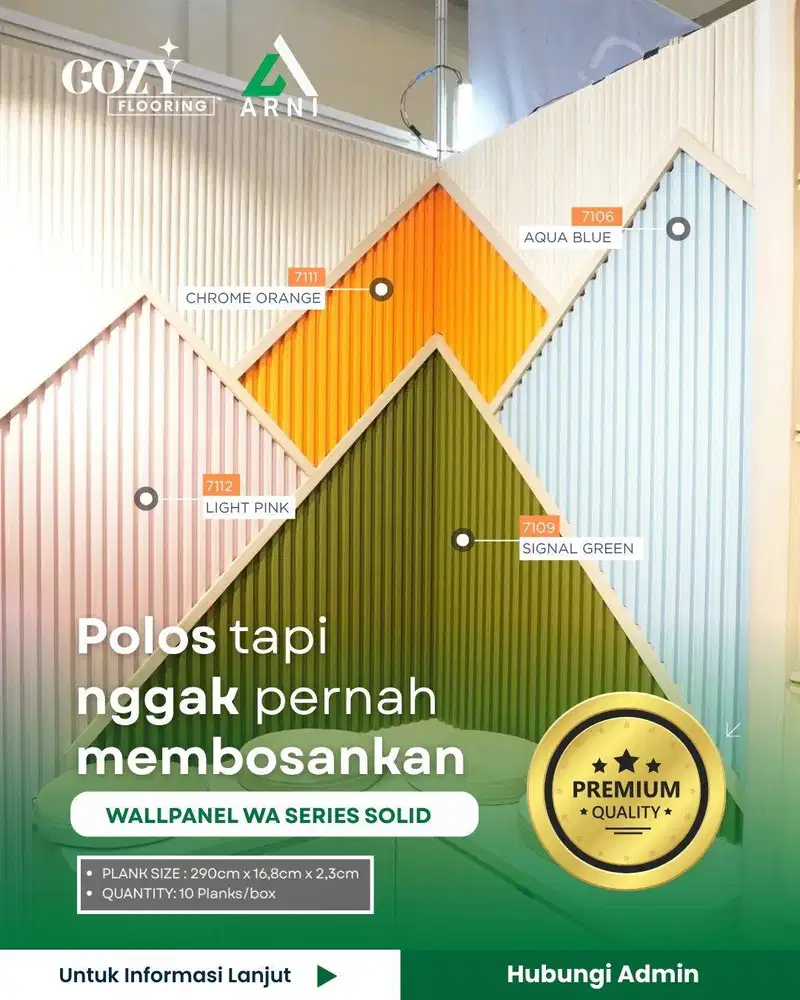 WPC Wallpanel dinding warna solid Polos | Panjang 2,9 per batang