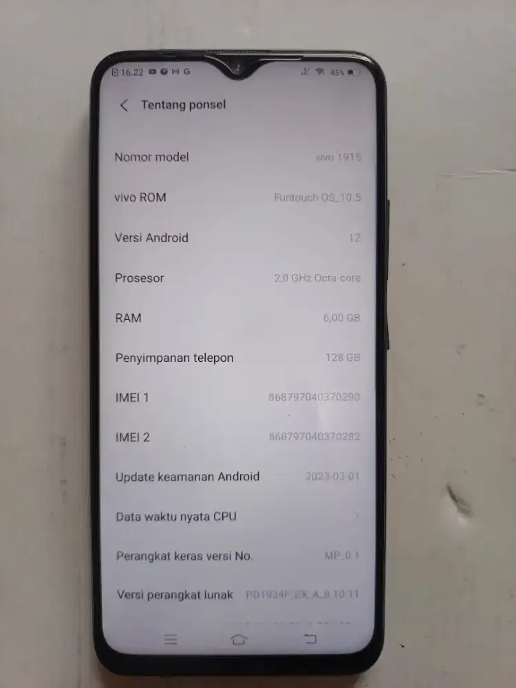 VIVO Y19 RAM 6/128 Second