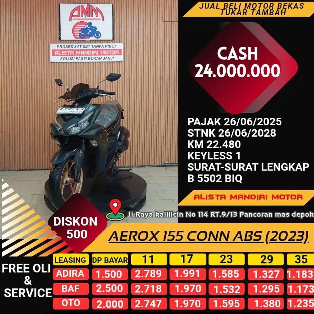 AEROX 155 CONN ABS 2023 CC 0% KREDIVO TOKPED SPAYLETTER INDODANA GOPAY