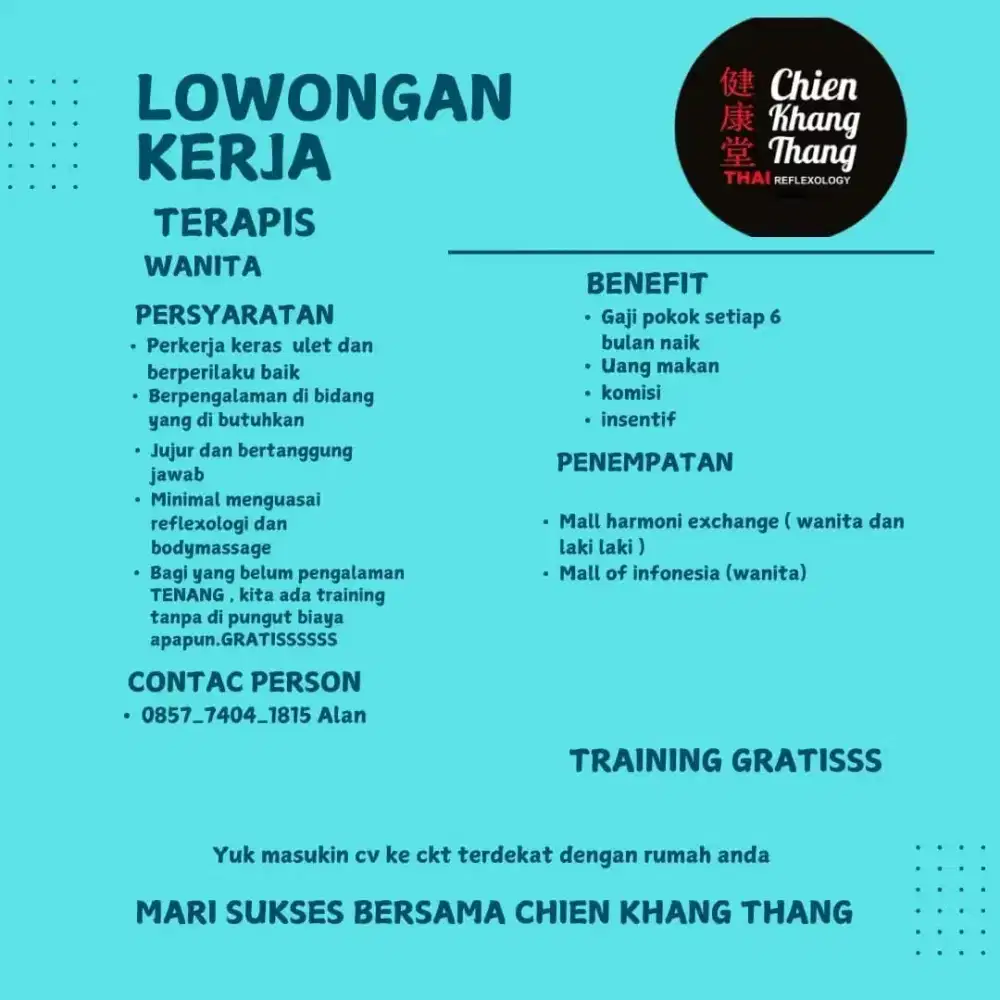 Lowongan kerja therapist
