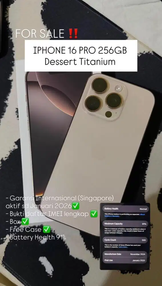 Iphone 16 pro 256 GB desert titanium
