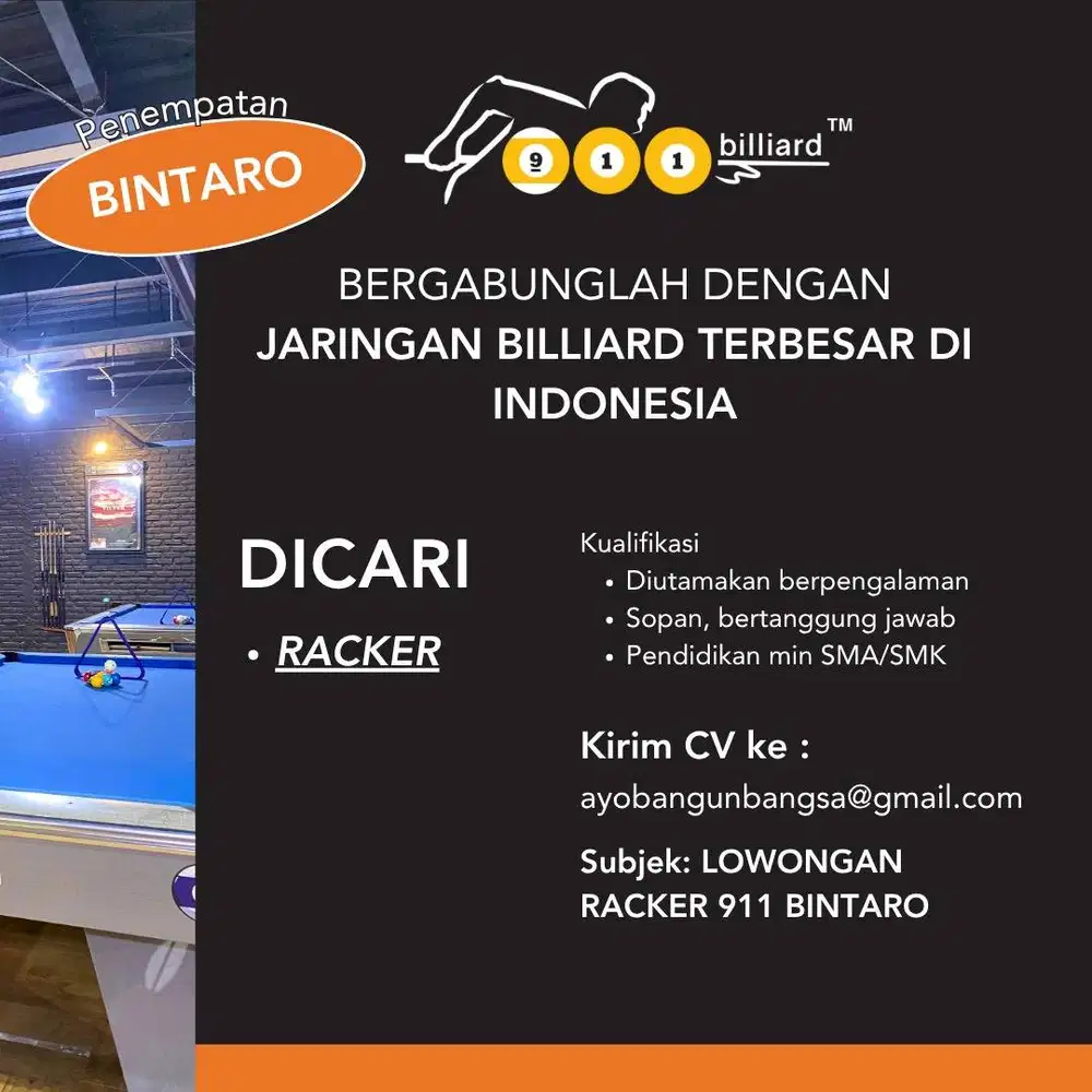 LOKER RACKER 911 BINTARO