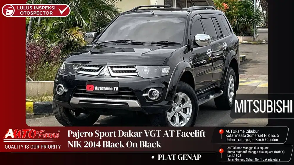 Mitsubishi Pajero Sport Dakar VGT AT Facelift NIK 2014 Black On Black