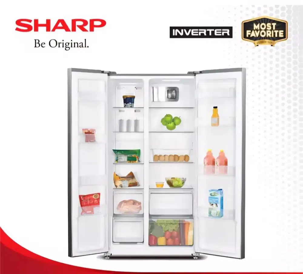 Sharp Kulkas Side by Side 563L SJ-IS61GA-BK / 2 Pintu SJ IS61GA BK