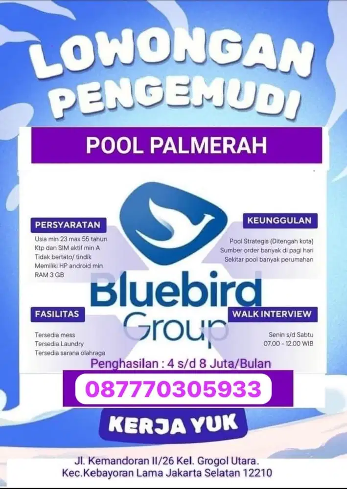 Loker driver bluebird palmerah