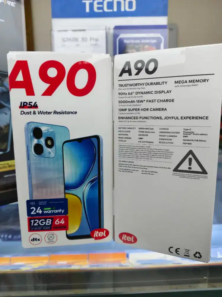 Itel A90 Ram 4GB+8GB/64GB,Baru,Segel Box,Garansi Resmi,Original