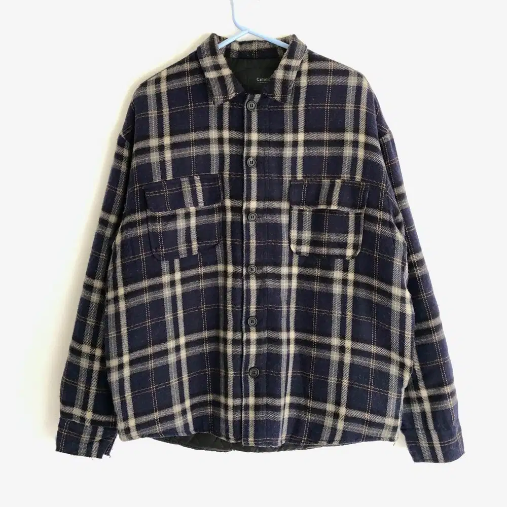 Caleb navy blue flannel jacket