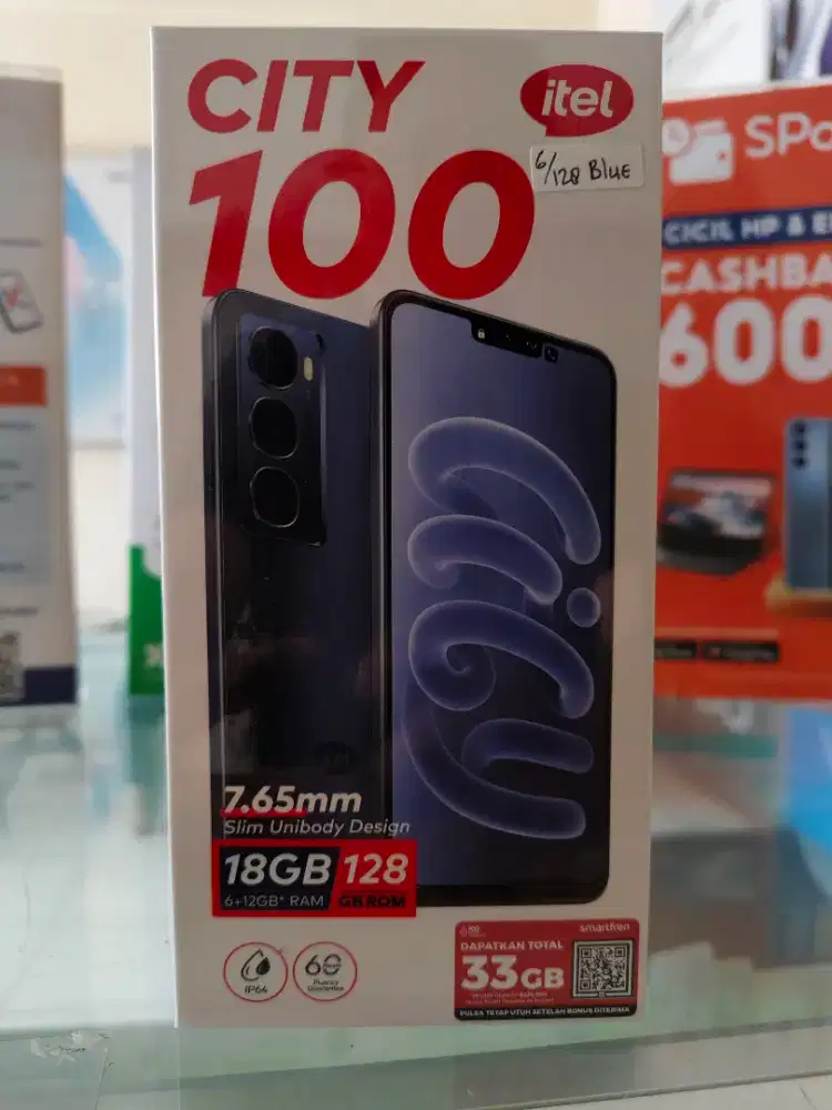 Itel City 100 Ram 6GB+12GB/128GB,Baru,Segel Box,Garansi Resmi,Original