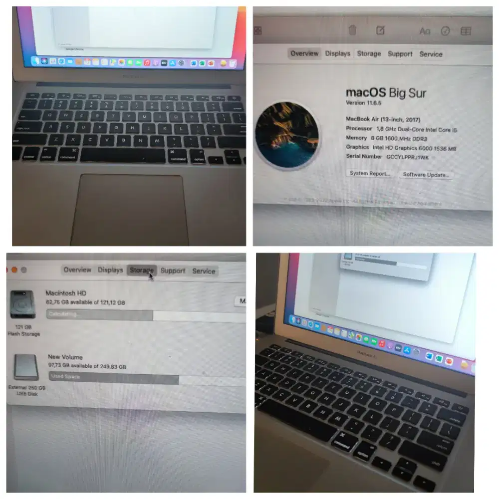 Macbook air 2017 ssd 128gb second unit only