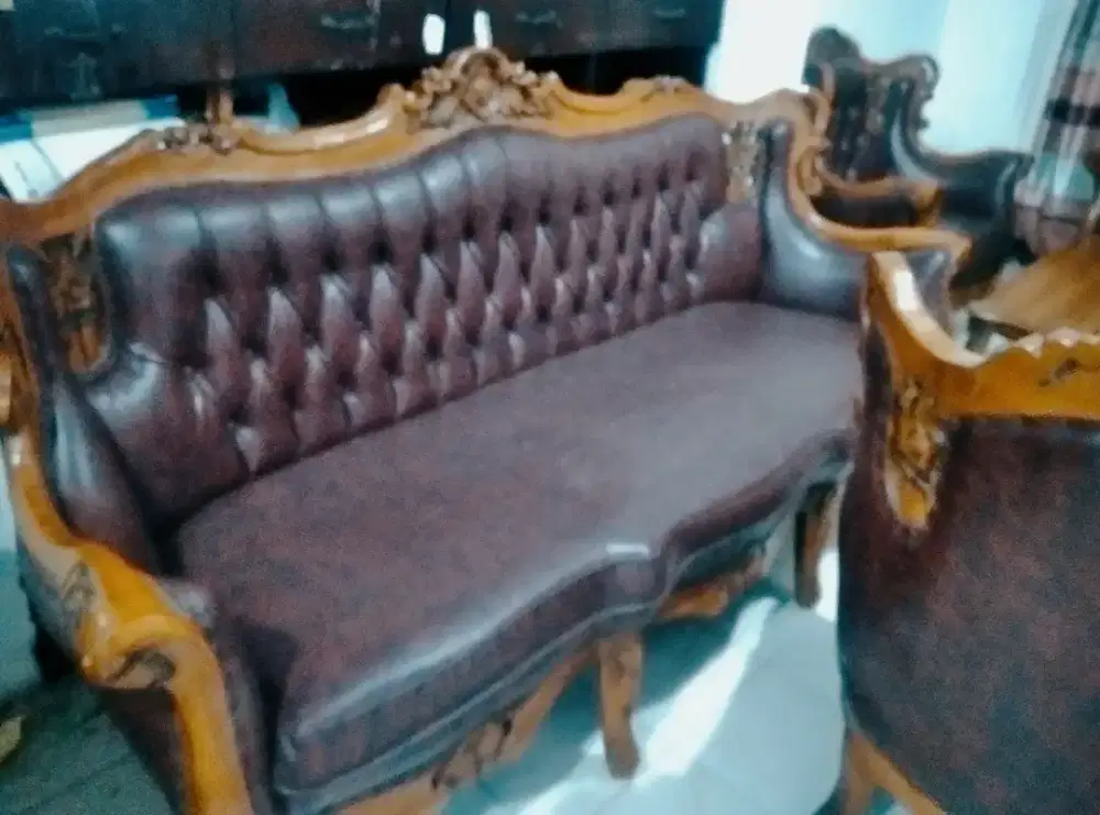 Kursi Tamu Kayu Jati Ukiran lengkap