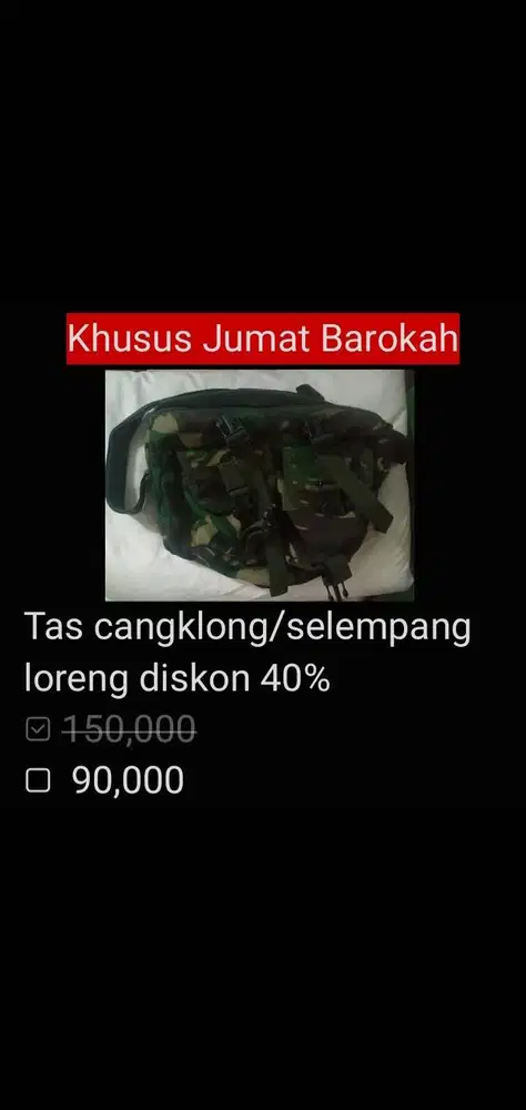 Jual diskon tas topi kaos polo hem sebo