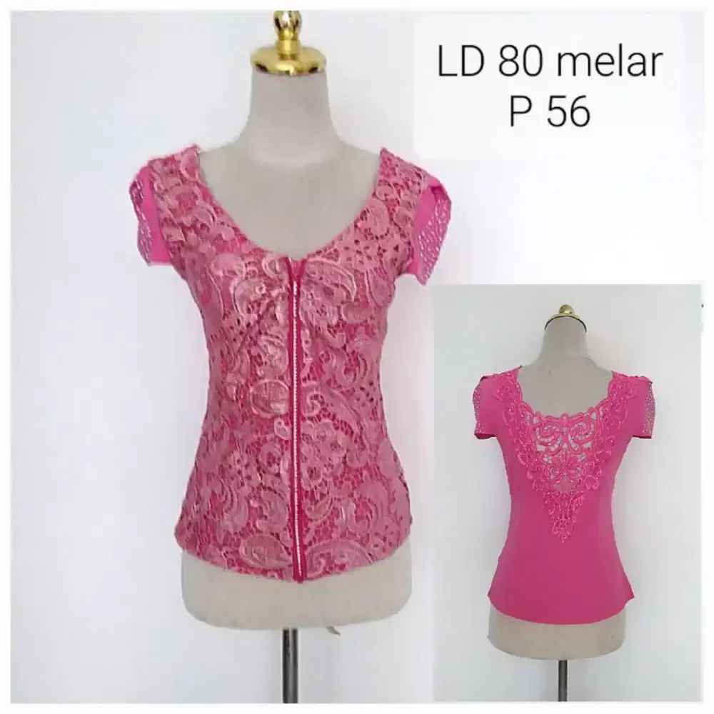 Baju atasan brukat stretch size L, preloved