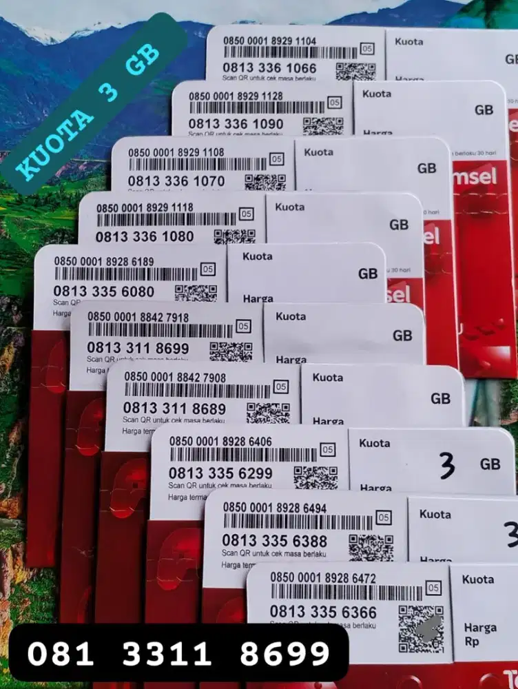 NOMOR SIMPATI 11 DIGIT KUOTA 3 GB NASIONAL