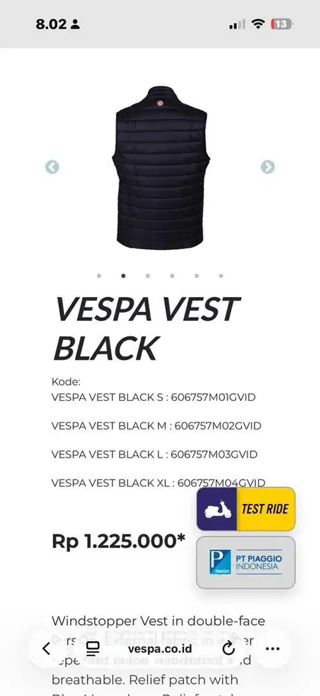 Vespa Vest Black