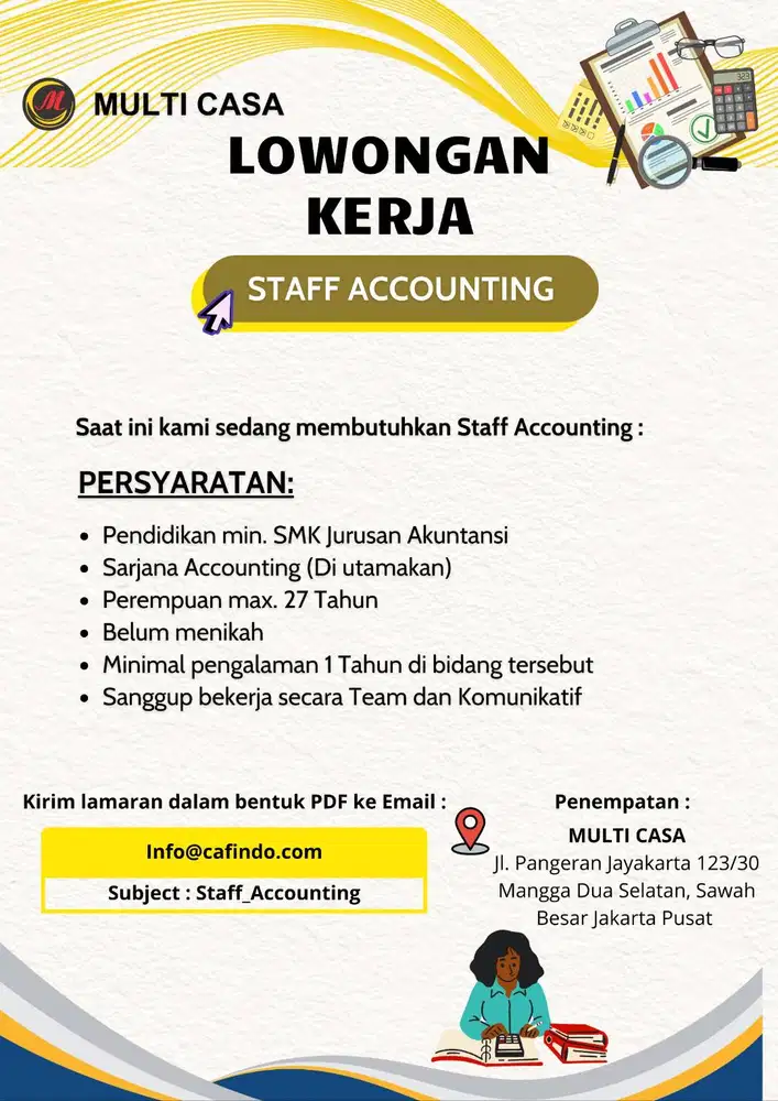 DIBUTUHKAN SEGERA - STAFF ACCOUNTING