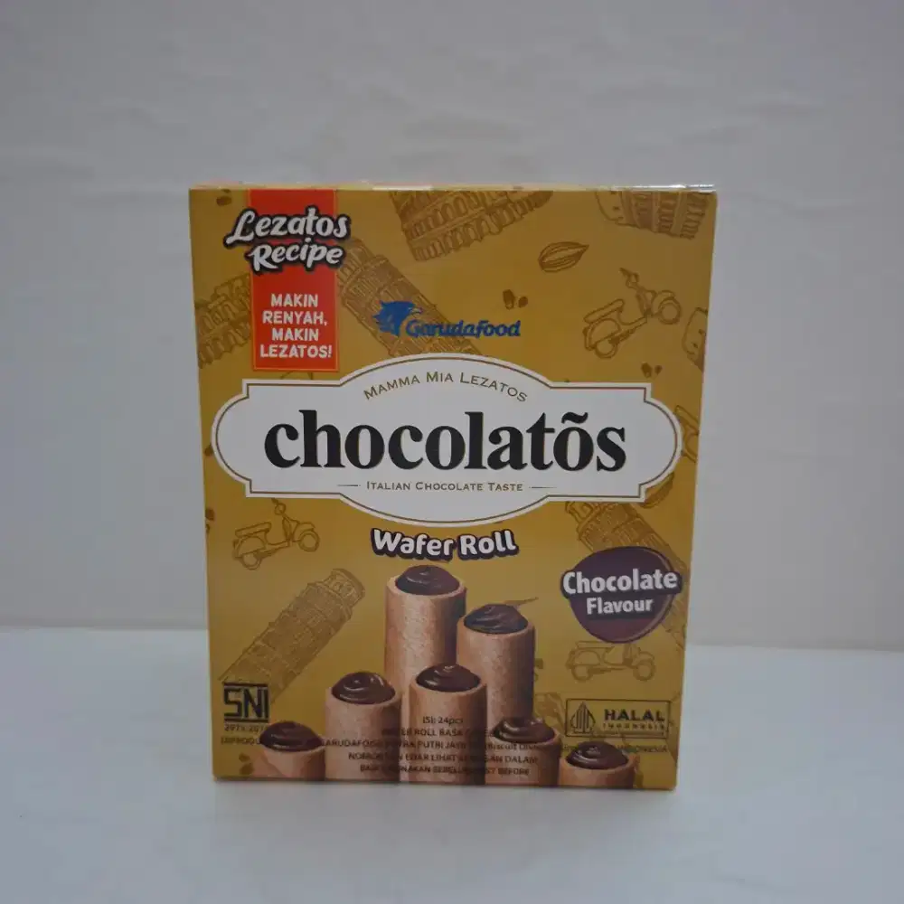 Chocolatos Wafer Roll rasa Cokelat 6,5 gram (24 pcs)