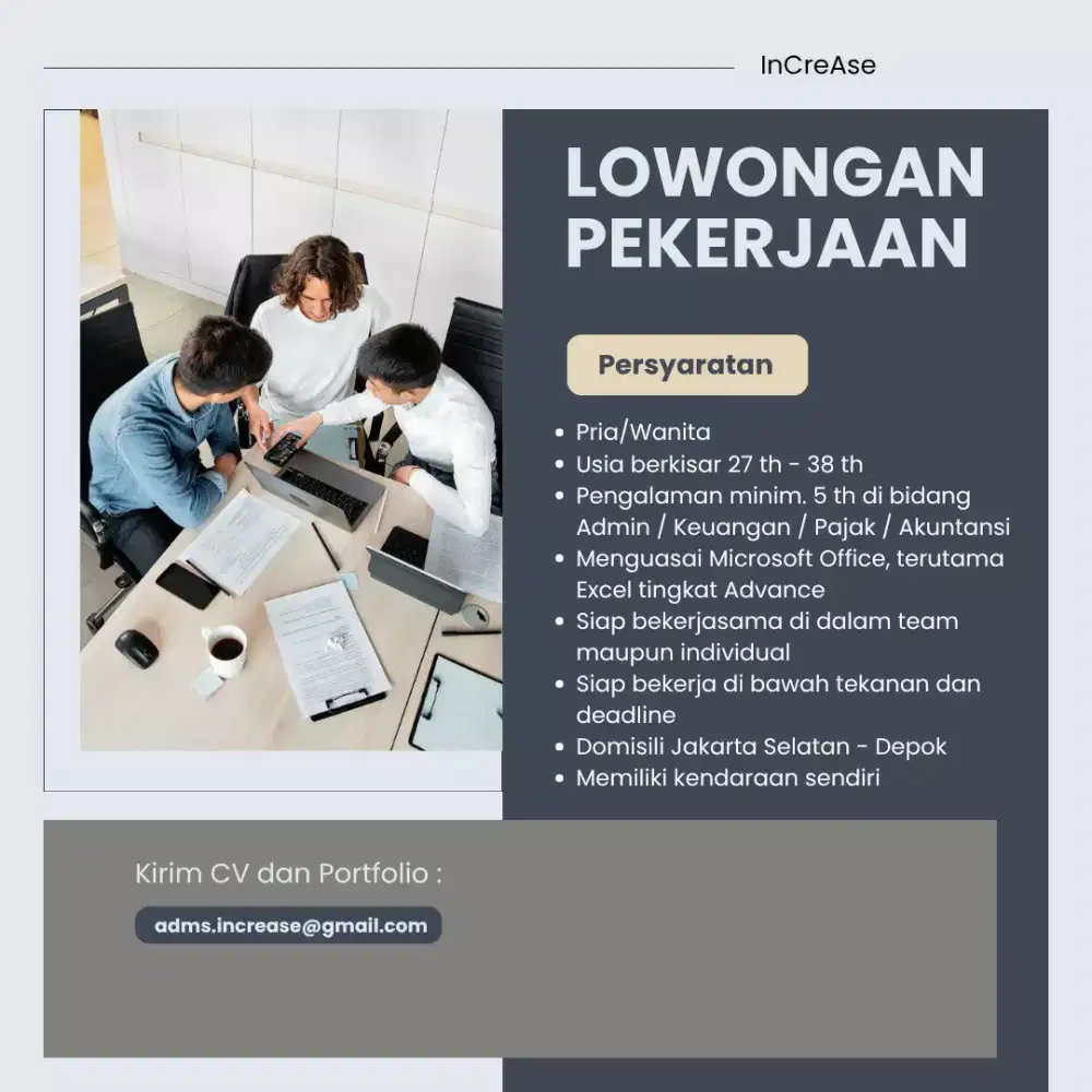 DIBUTUHKAN SEGERA ADMIN