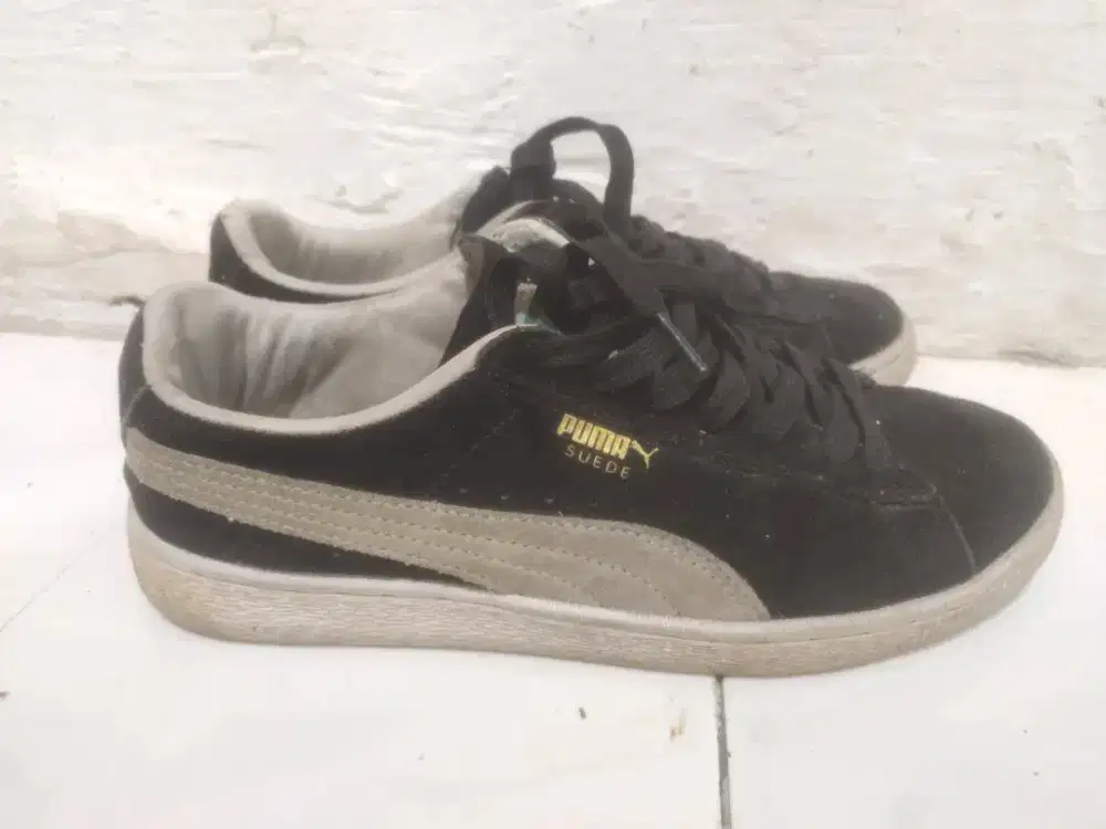 puma suede black white size 39 40 masuk original