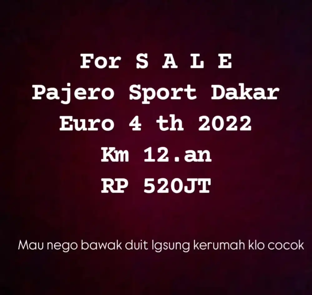 Pajero sport dakar 2022 euro 4