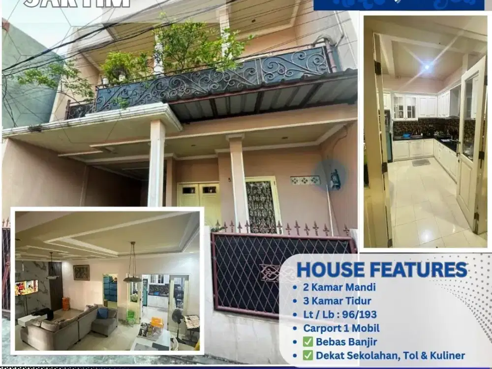 Rumah Strategis Cipinang Muara Dekat Tol & Cipinang Indah – 2,5 Lantai, SHM, 1,58 M AC46