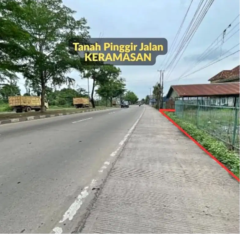 tanah pinggir jalan keramasan palembang