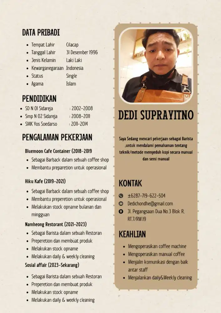 Mancari pekerjaan Barista