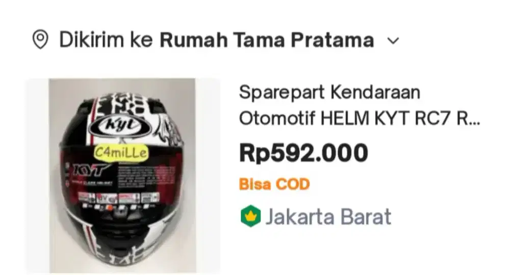 Helm kyt dijual baru