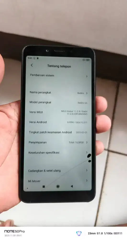 Redmi 6a 2/16 mnus rtak sehelai