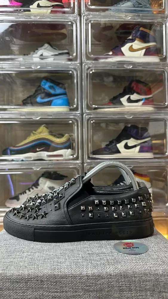 PHILIPP PLEIN LEATHER FLATS SLIP ON