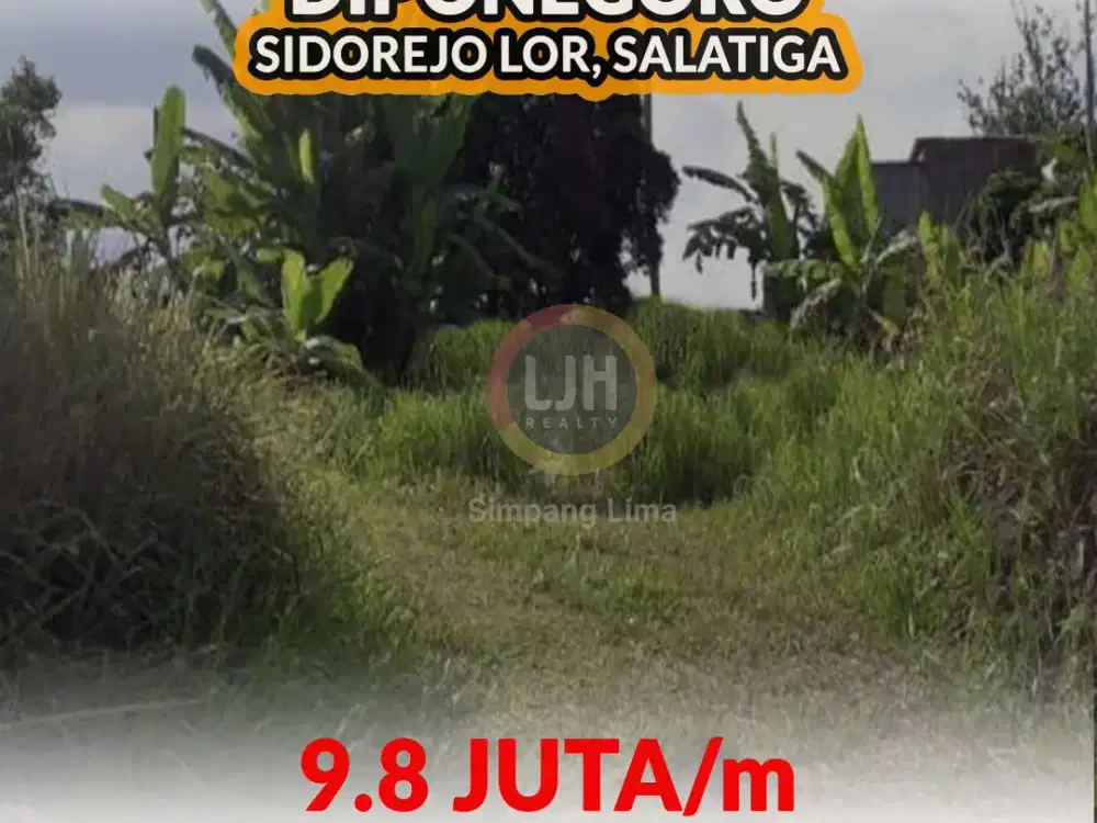 Dijual Tanah strategis 3,300 m , sidorejo kota Salatiga