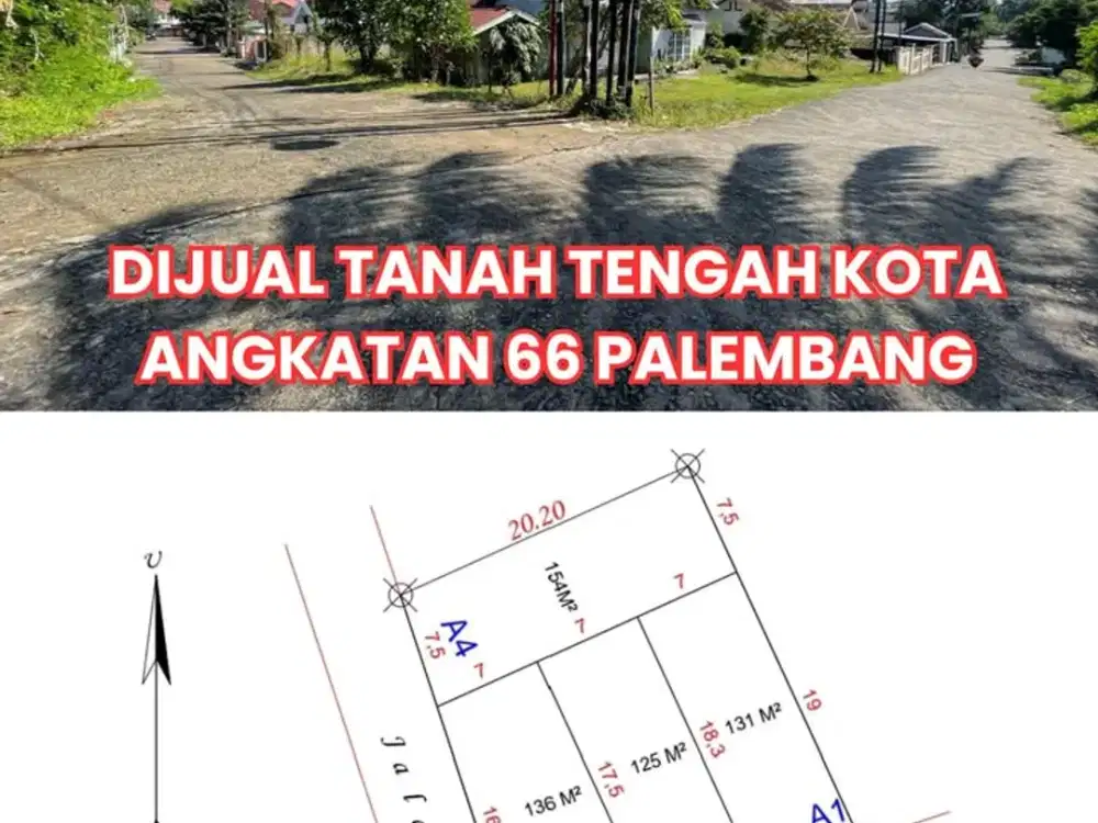 DIJUAL TANAH TENGAH KOTA ANGKATAN 66 PALEMBANG