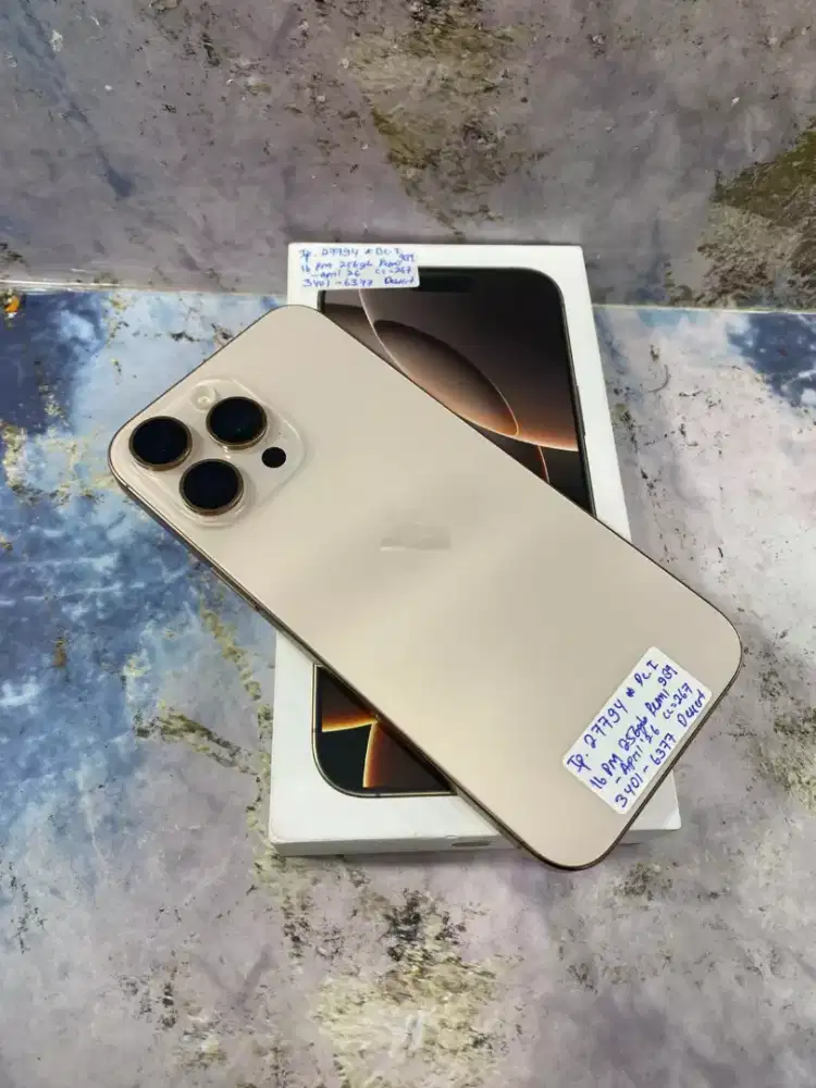 Di jual HP IPHONE 16 PRO MAX dessert titanium 256GB IBOX