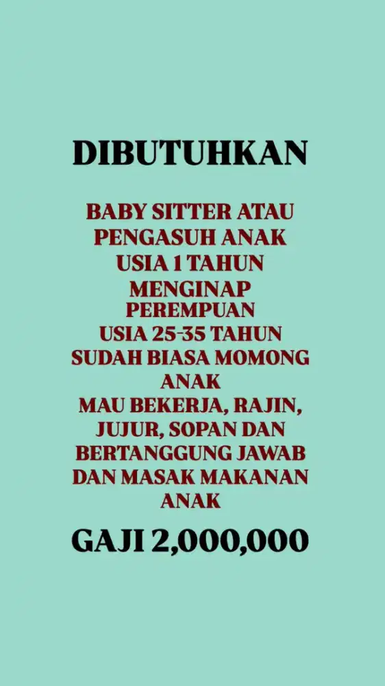 PENGASUH ANAK ATAU MOMONG ANAK