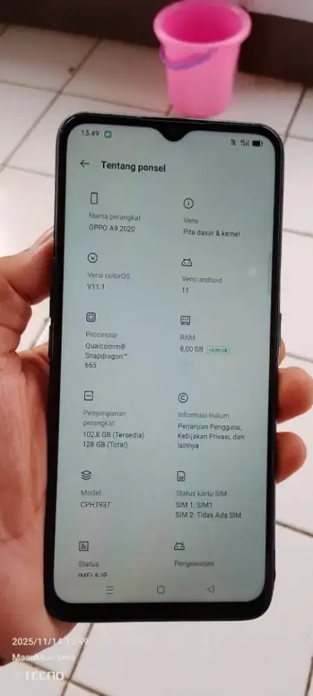Opo  a9    8/128  mnus gantian LCD normal