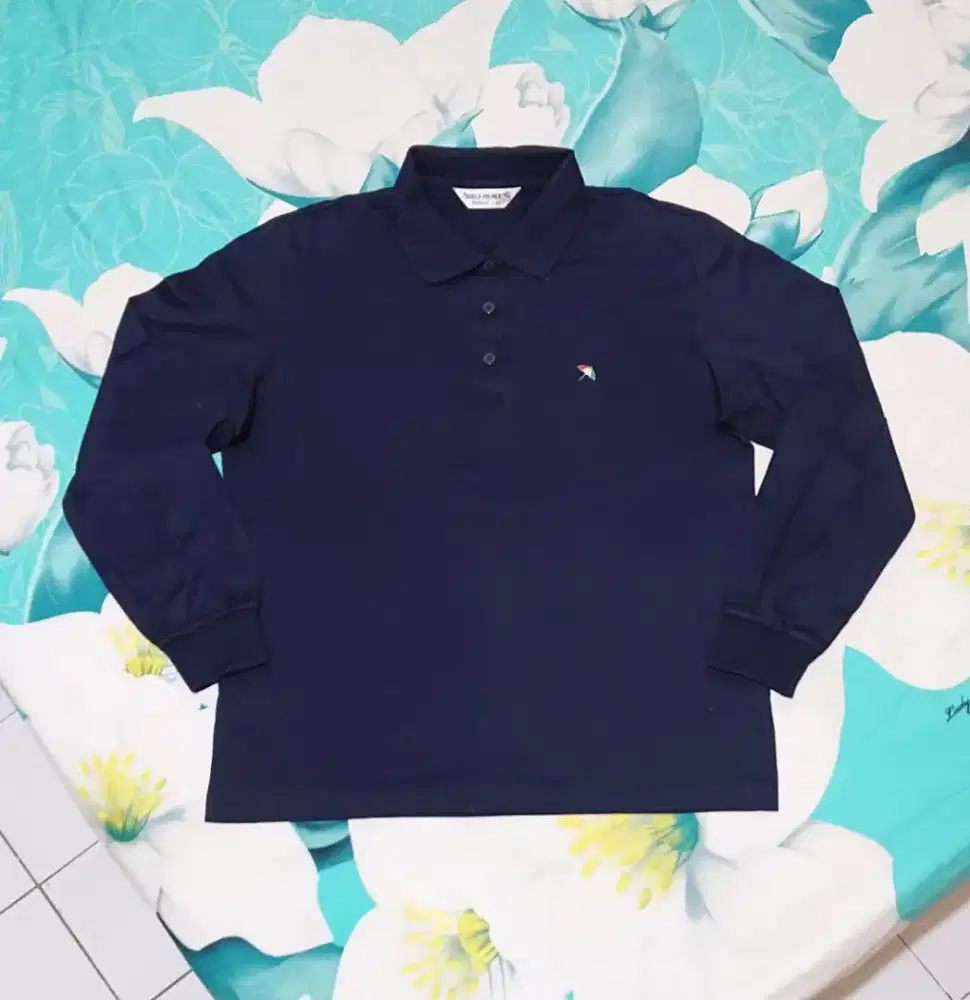 Kaos Kerah Lengan Panjang Arnold Palmer Polo Shirt Biru Navy Size M