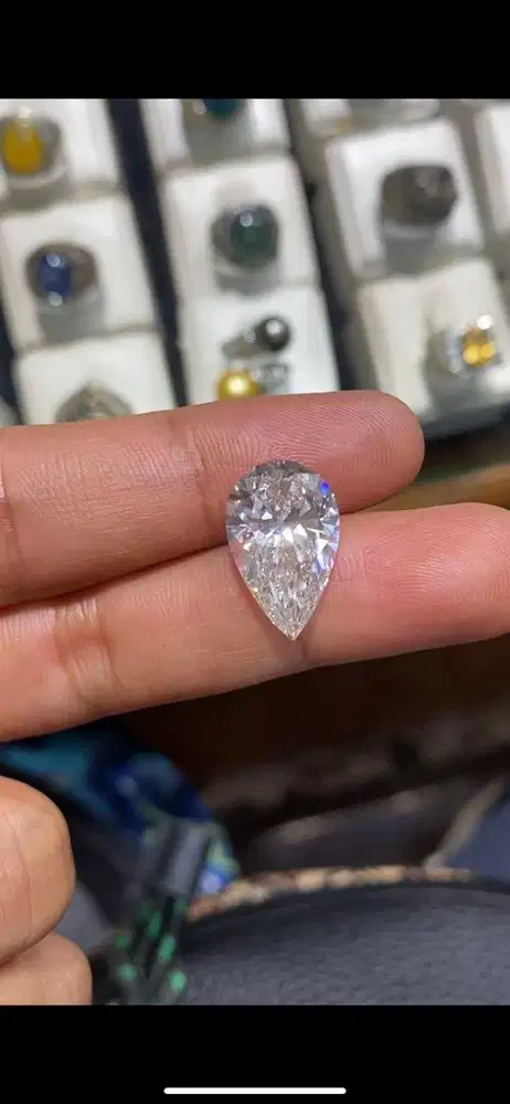 9.03 carat pearshape labgrown/CVD diamond