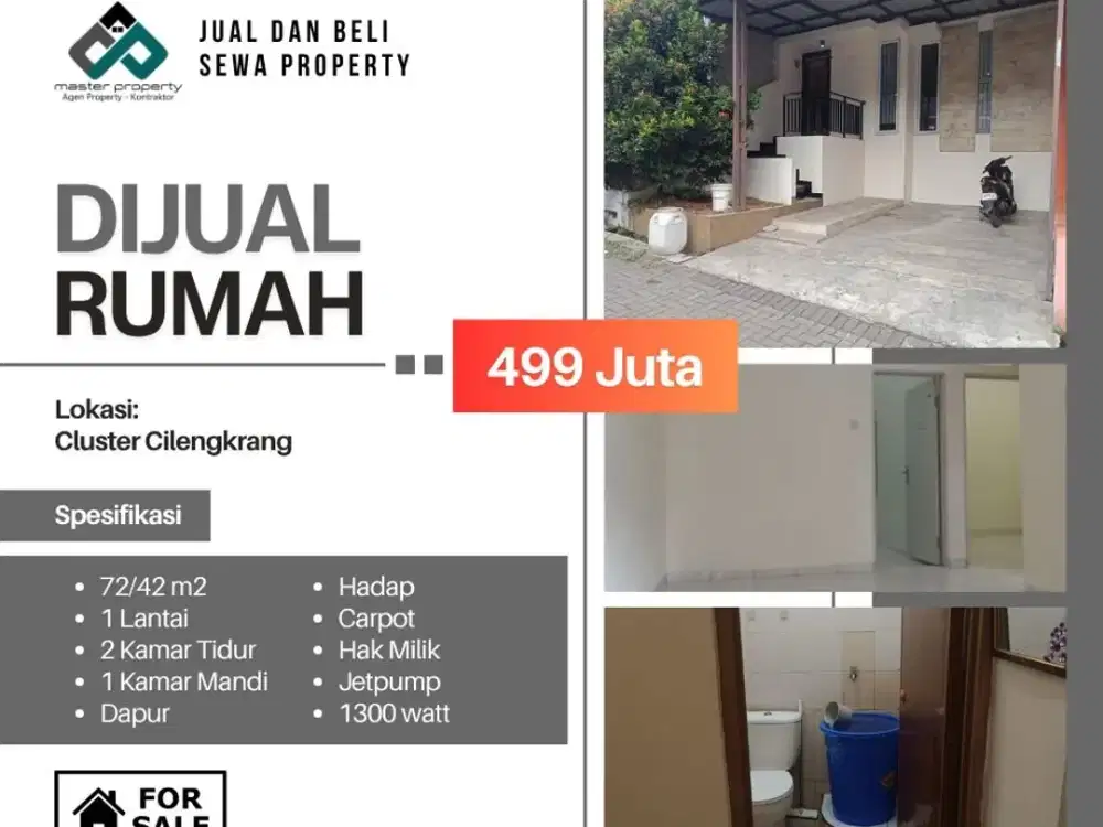 Rumah minimalis 400 jutaan di Cluster Cilengkrang Cibiru Bandung