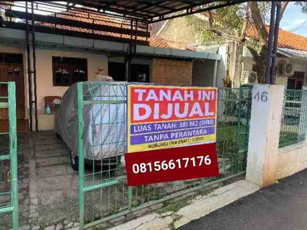 Jual Rumah Hitung Tanah di Cirendeu  Ciputat Jl Gunung Indah Tangsel luas 381 m2