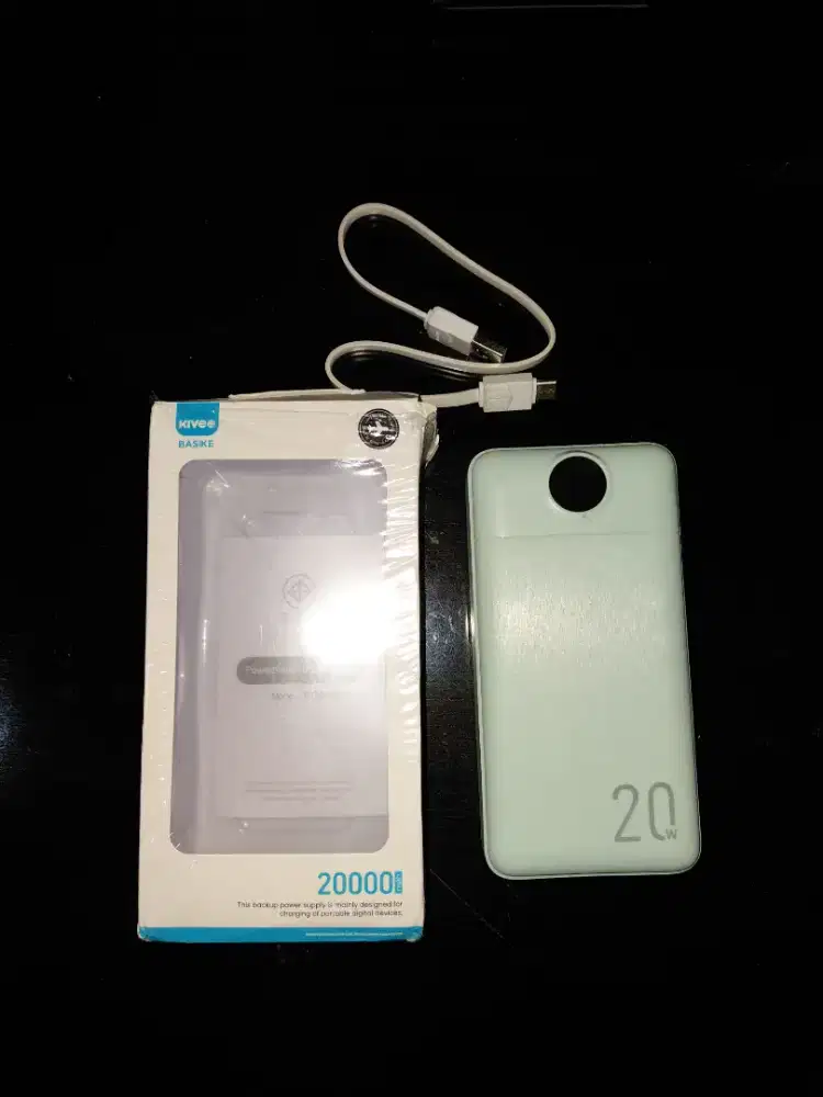 Power Bank 20.000 mAh Kivee Asli. 5V 2.1A Green