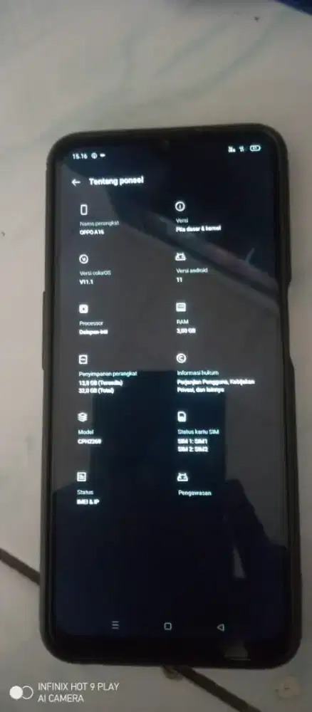 Jual hp Oppo a16 ram 3/32
