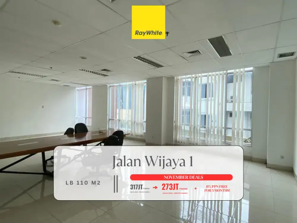 Disewakan Murah! Kantor/Tempat Usaha di Premium Area Jl Wijaya, Kby Baru