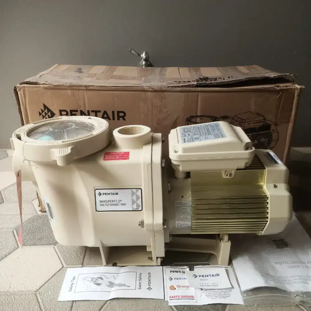 POMPA PENTAIR WHISPERFLO 3HP 3PHASE U.S.A WFK-12 011644 KOLAM RENANG