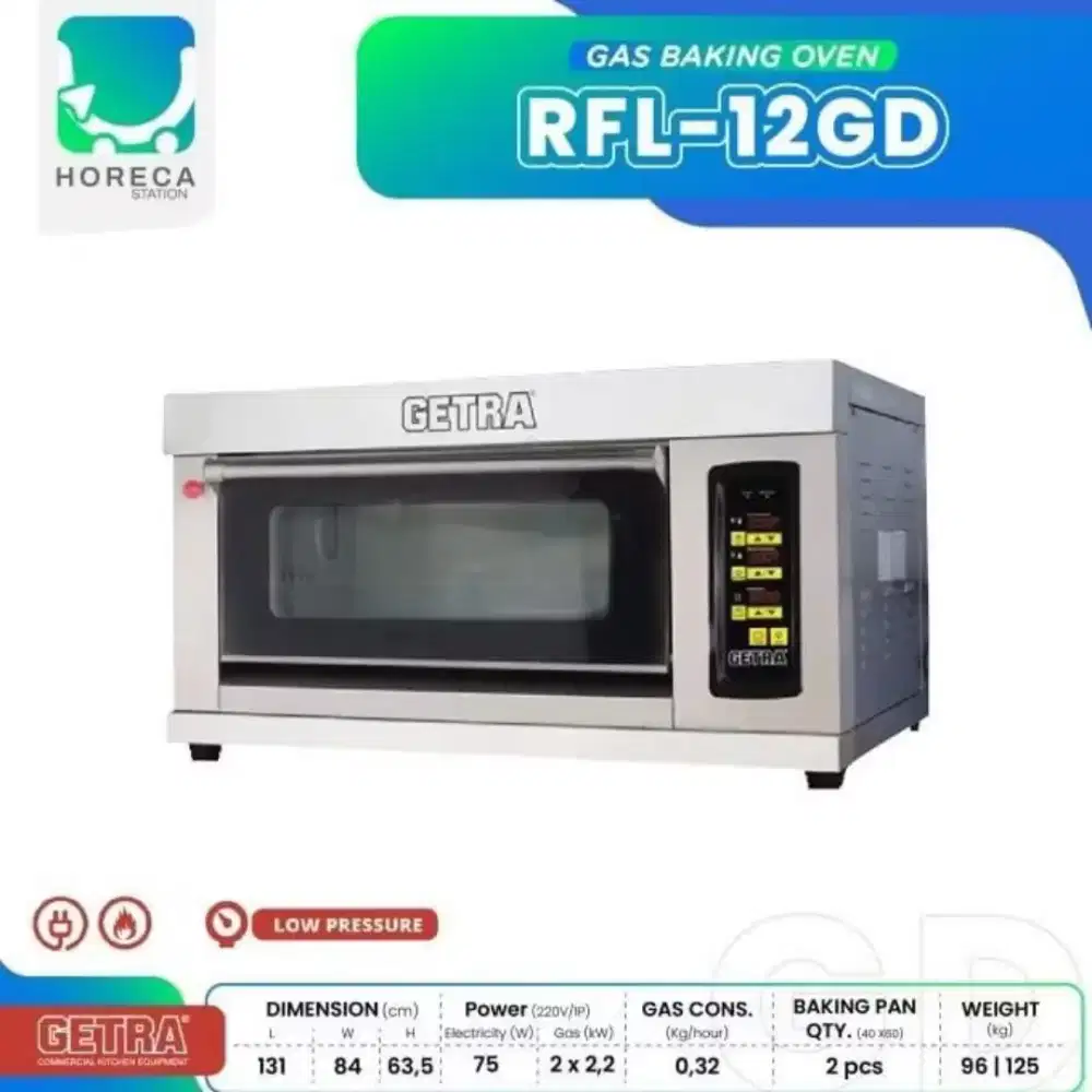 Gas Baking Oven Getra RFL-12GD, Bekas Mulus