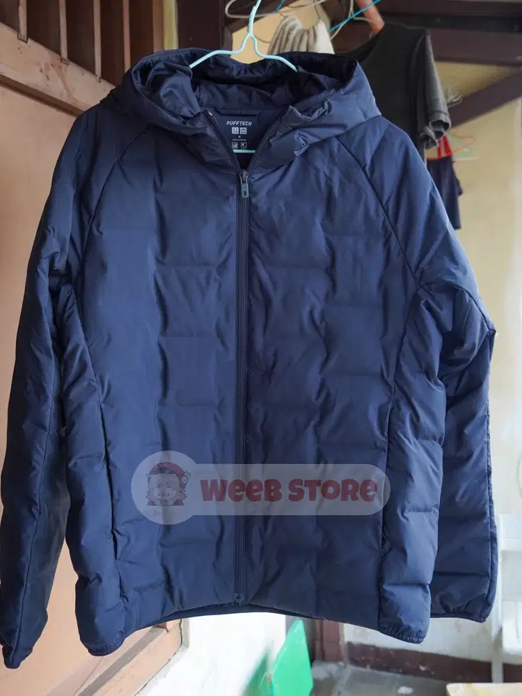 Uniqlo parka puffteach biru gelap size M