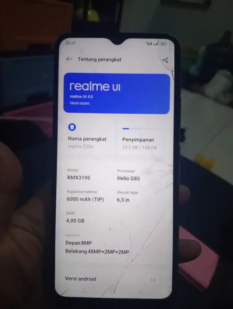 Realme C25s 4/128 batang, minus retak seperti di pick