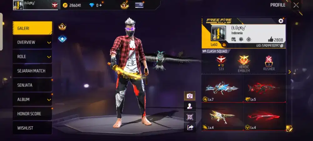 Akun ff 4 Evo 1 max dll