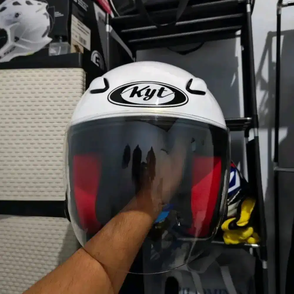 kyt DJ maru putih glossy L