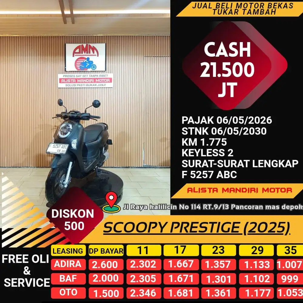 HONDA SCOOPY PRESTIGE TH 2025 BISA CASH/KREDIT/TUKAR TAMBAH