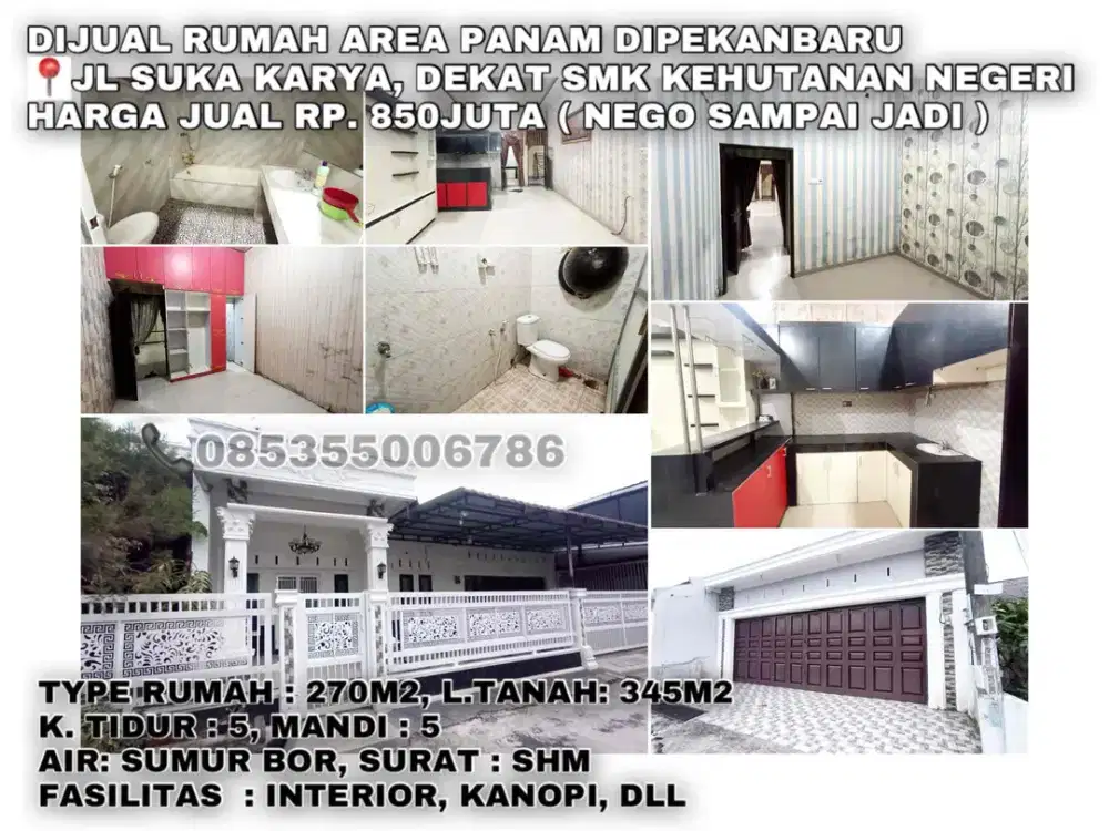 Dijual rumah area panam