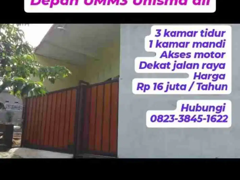 SEWA Kontrak RUMAH 3 KAMAR lengkap perabot Dau Malang Dekat UMM